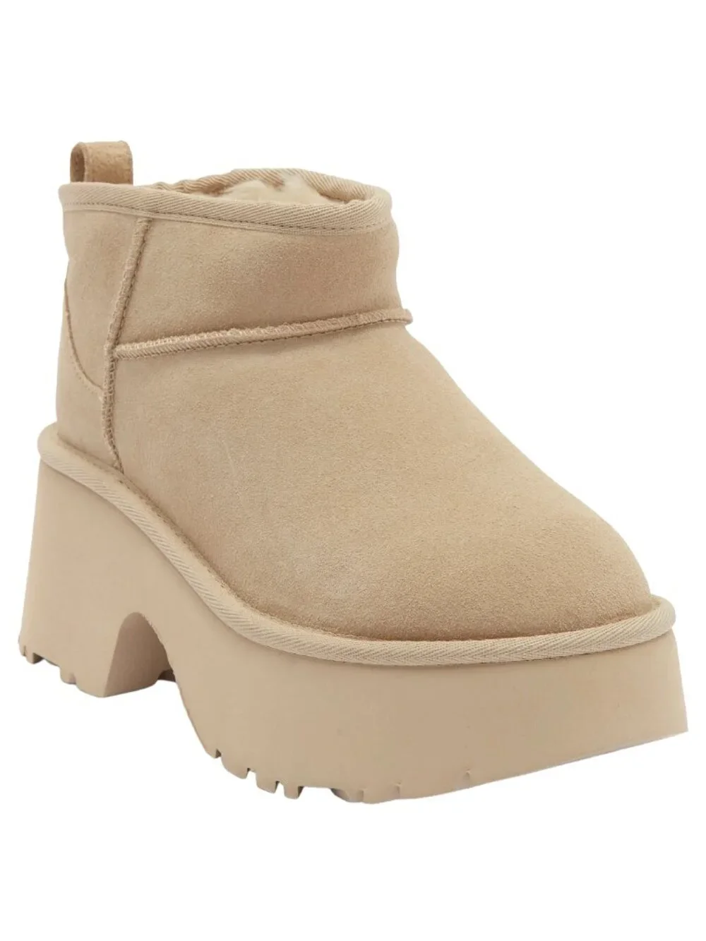 UGG Classic Ultra Mini New Heights Platform Boots Cream Sz 9